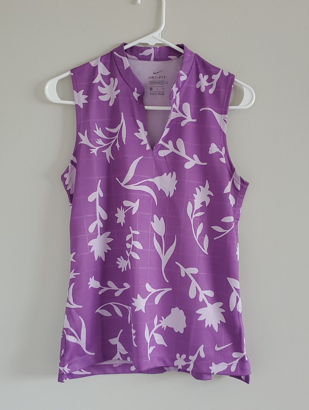 Nike Purple Floral Sleeveless Dri-FIT Tank Sz S Tennis Pickleball Sport Gym